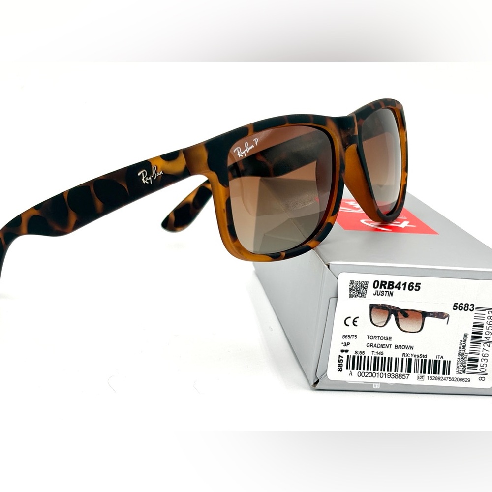 Ray-Ban Justin Polarized Sunglasses RB4165 Tortoise 865/T5
